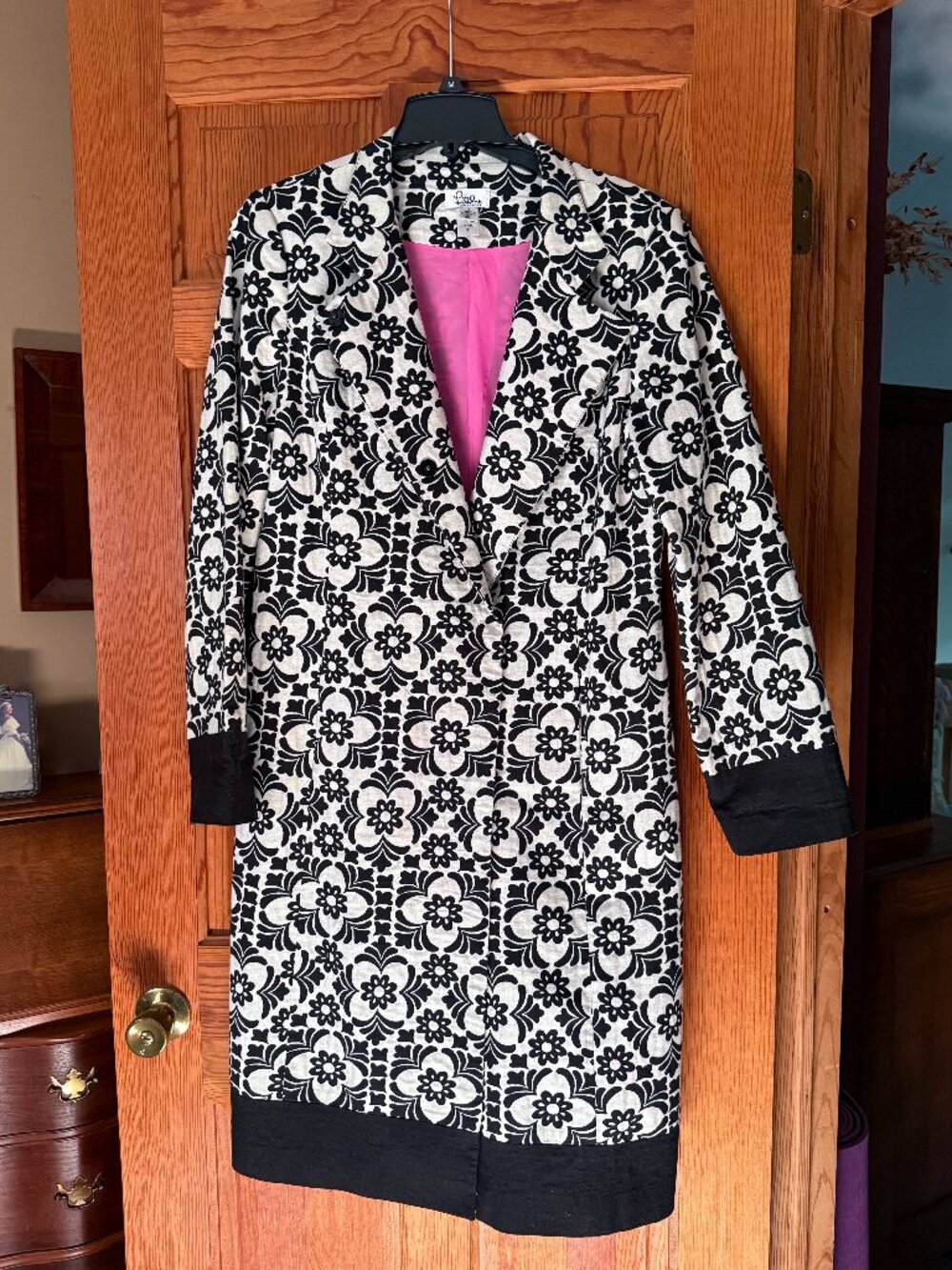 Lilly Pulitzer Jacquard Daria Coat (Black and White)